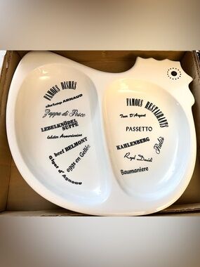 Vintage Hen Shaped Divided Dish Famous Restaurants Dishes JSC Pottery Japan